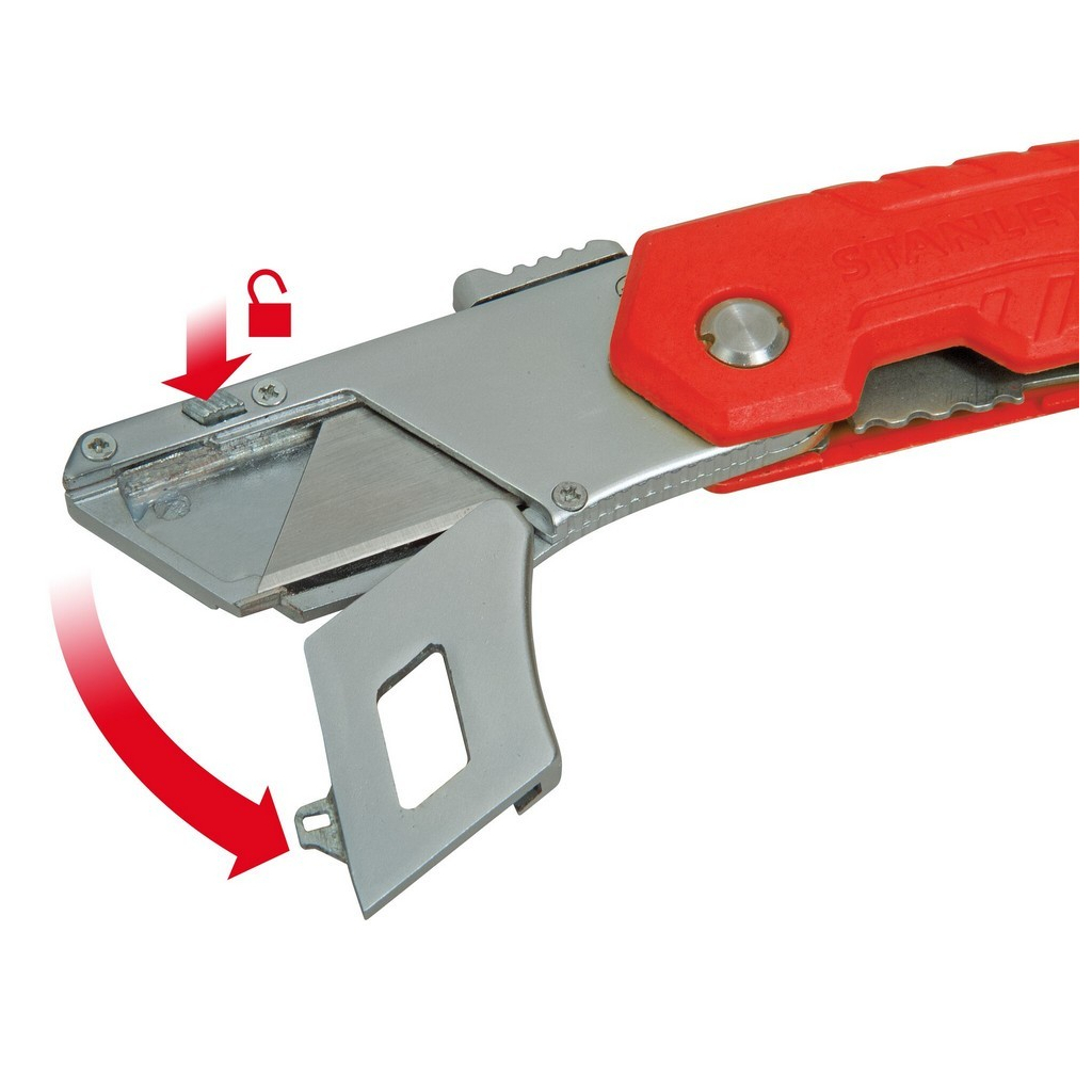 Ніж монтажний Stanley складаний, з висувним лезом для оздоблювальних робіт, 160мм. (0-10-243) - зображення 2