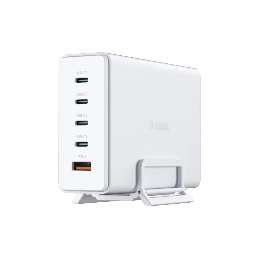 Зарядний пристрій D-Link 4xUSB-C + 1xUSB PD240W GaN white (DCF-241) - зображення 5