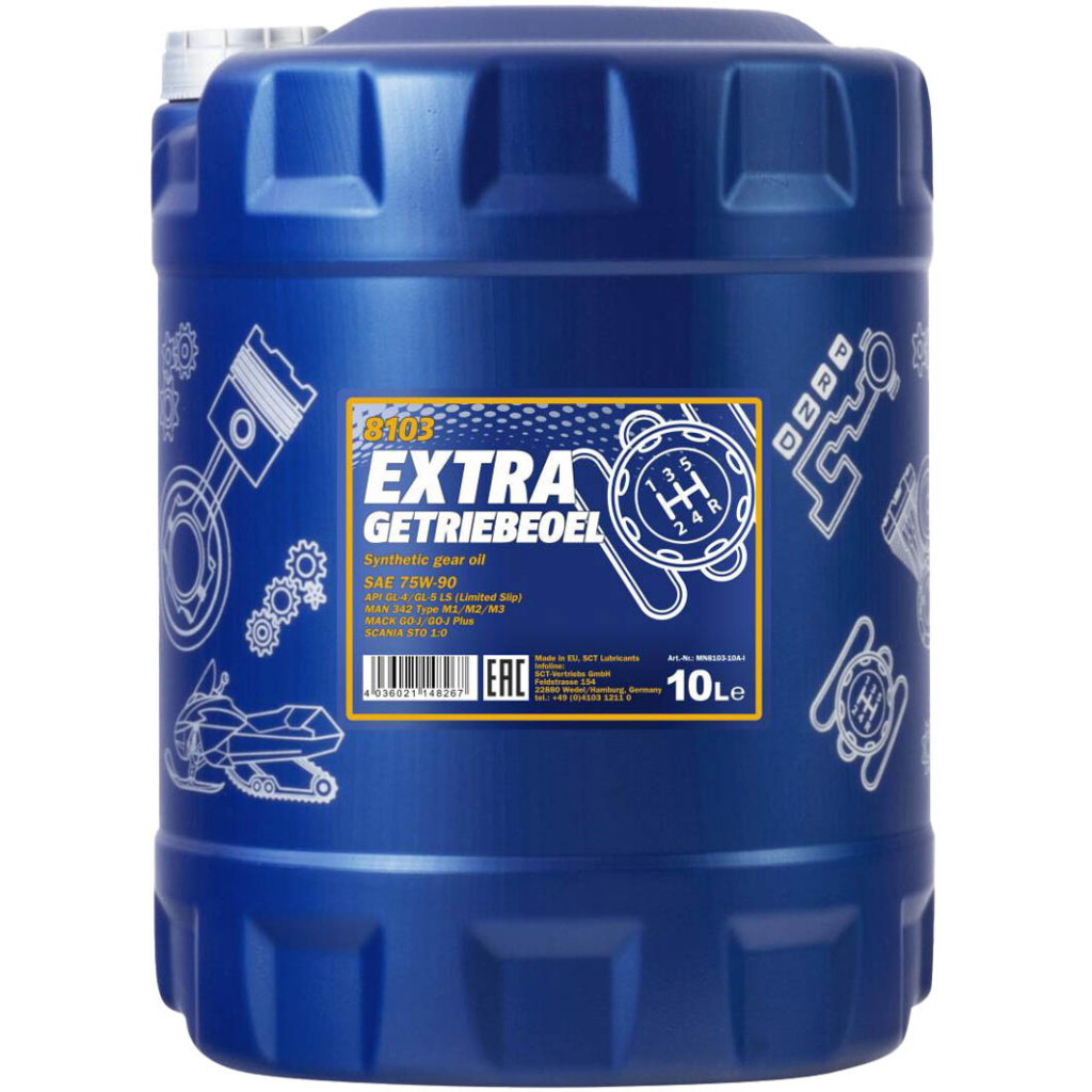 Трансмісійна олива Mannol EXTRA GETRIEBEOEL 10л 75W-90 (MN8103-10) - зображення 1