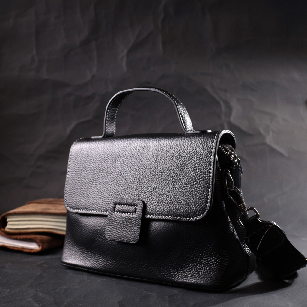 Сумка Vintage З натуральної шкіри Чорна (22291) - зображення 8