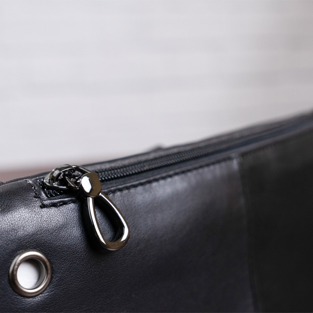 Сумка Vintage Поясна з натуральної шкіри Чорна (20343) - зображення 9
