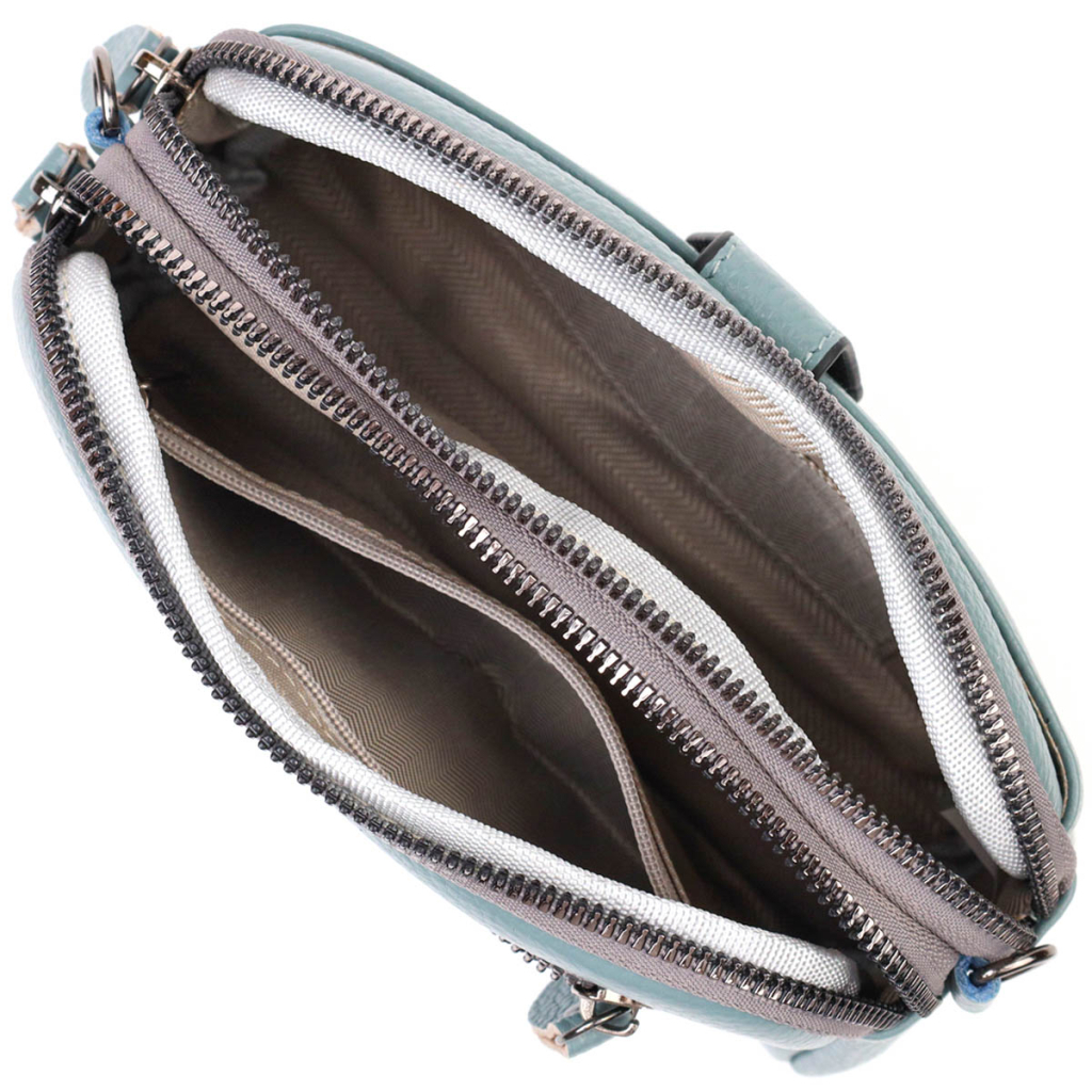 Сумка Vintage З натуральної шкіри Сіро-блакитна (22087) - зображення 6