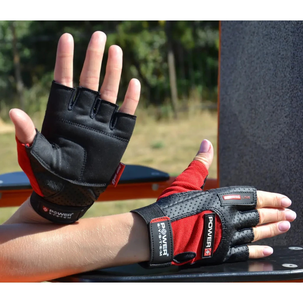 Рукавички для фітнесу Power System PS-2500 Power Plus Black/Red XXL (PS-2500_2XL_Black-red) - зображення 5