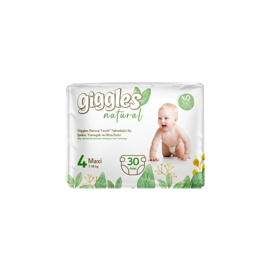 Підгузки Giggles Natural 4 Maxi 7-18 кг 30 шт (8680131206407) - зображення 1