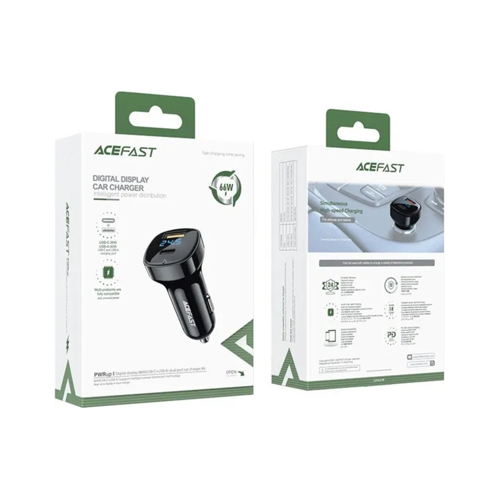 Зарядний пристрій Acefast 2xUSB 66W (USB-C + USB-A) B4 with digital display (6974316280392) - зображення 6
