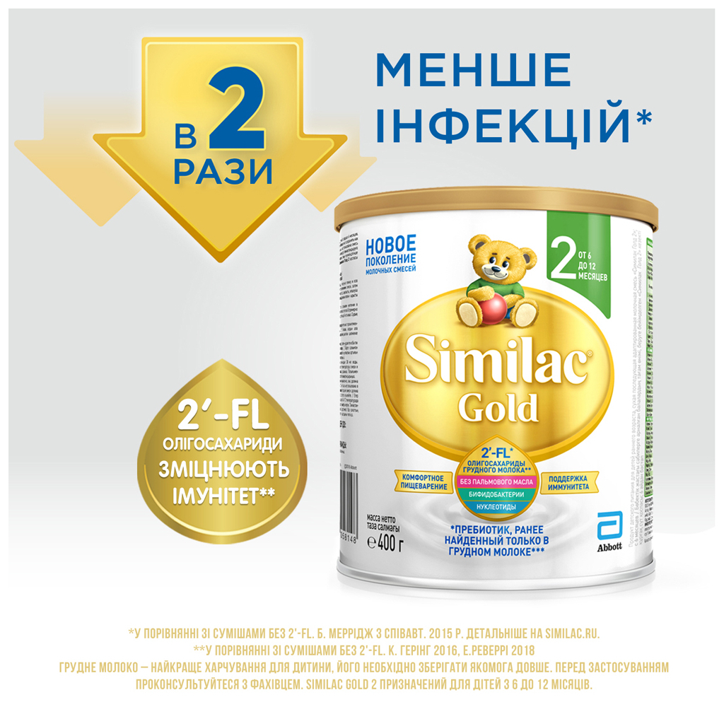 Дитяча суміш Similac 2 Gold +6 міс. 400 г (5391523058148) - зображення 2