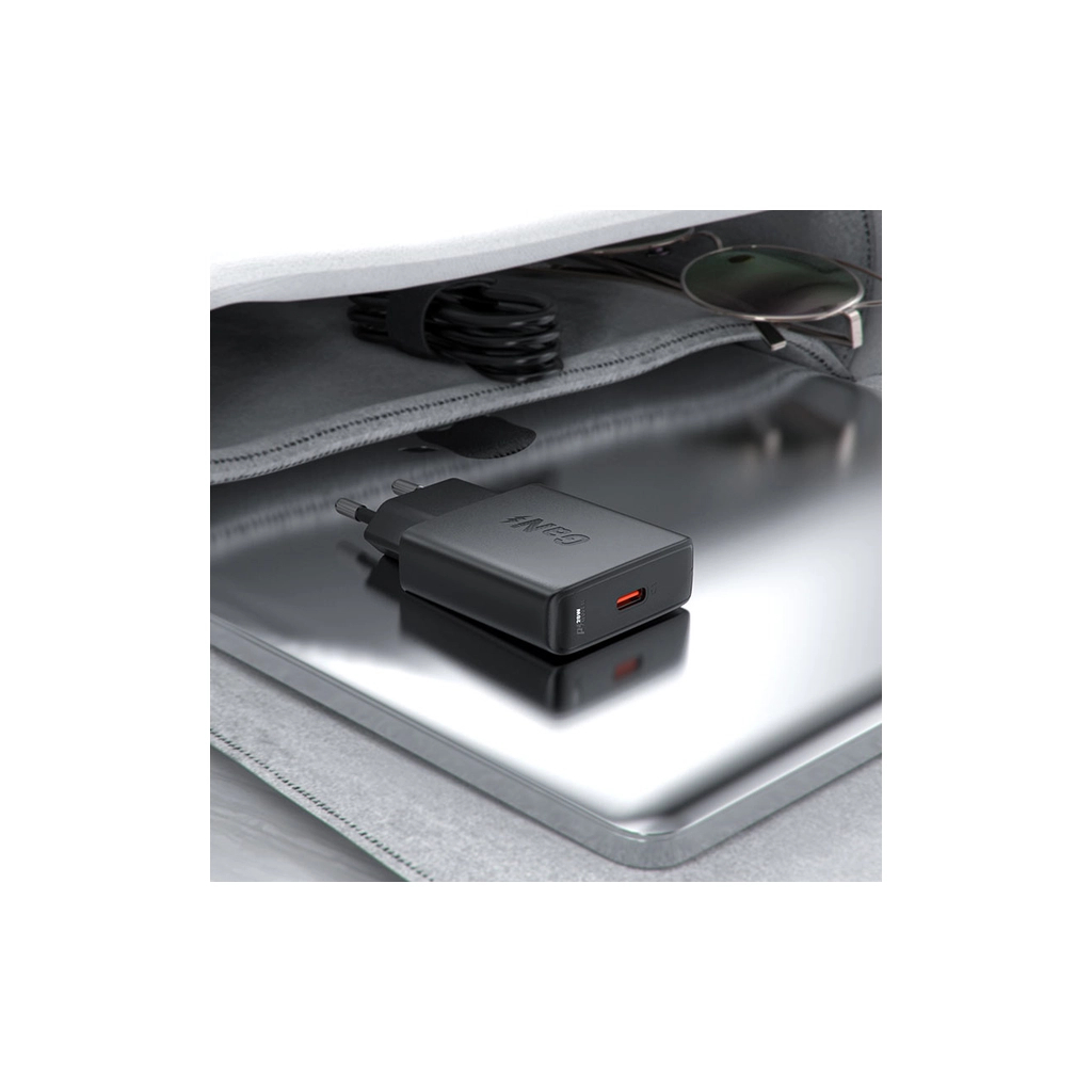 Зарядний пристрій Acefast A65 USB-C PD20W GaN ultra-thin Black (6974316282686) - зображення 5