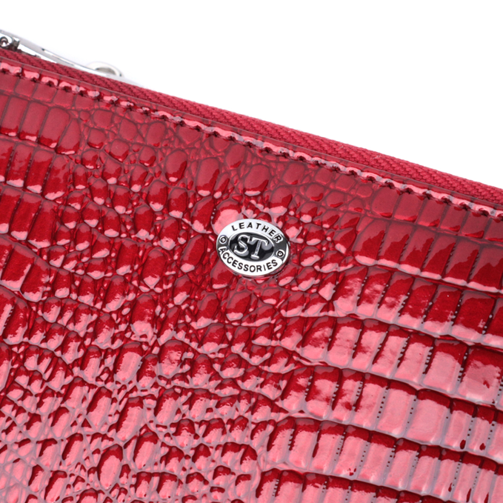 Гаманець ST Leather З лакованої натуральної шкіри Червоний (22692) - зображення 5