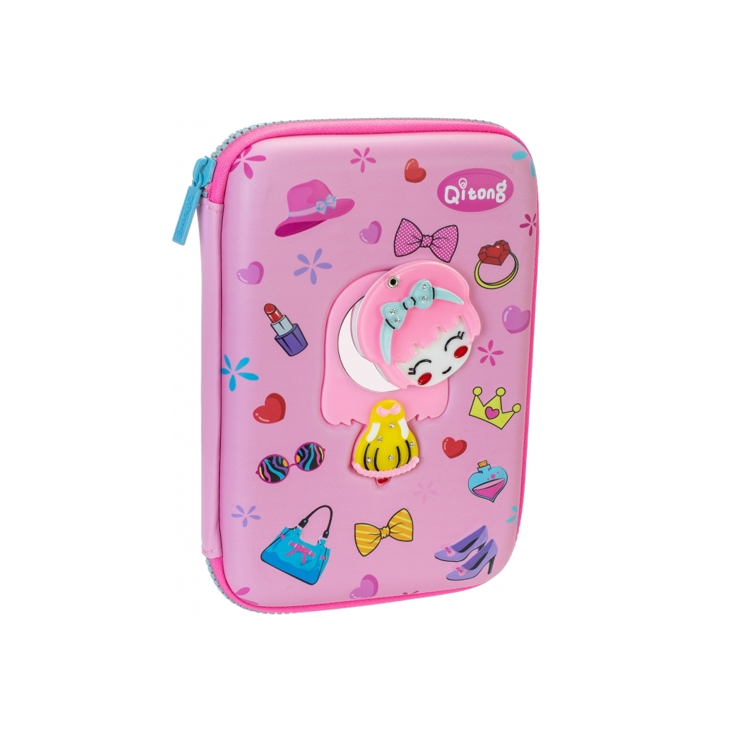 Пенал Cool For School з прихованим дзеркальцем 1 відділення з органайзером рожевий (QT-5760-Pink) - зображення 2