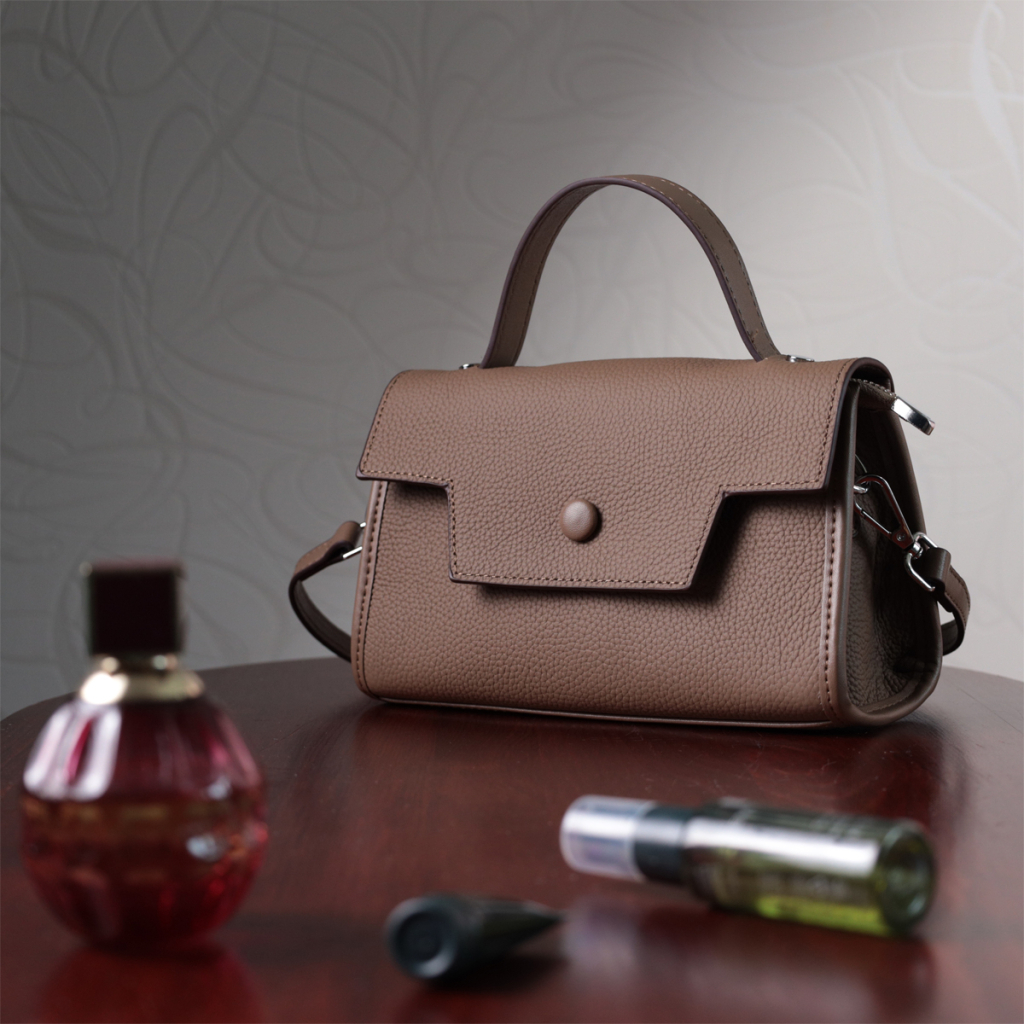 Сумка Vintage Жіноча з геометричним клапаном із натуральної шкіри Коричнева (22630) - зображення 11