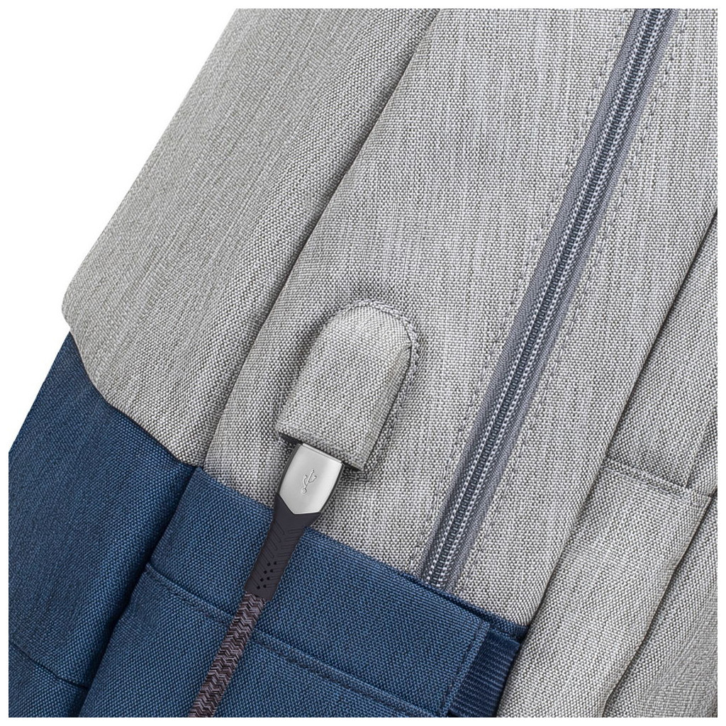 Рюкзак для ноутбука RivaCase 17.3" 7567 Prater, Grey / Dark Blue (7567Grey/DarkBlue) - зображення 9