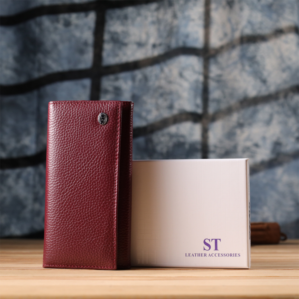 Гаманець ST Leather З натуральної шкіри Бордовий (23085) - зображення 10