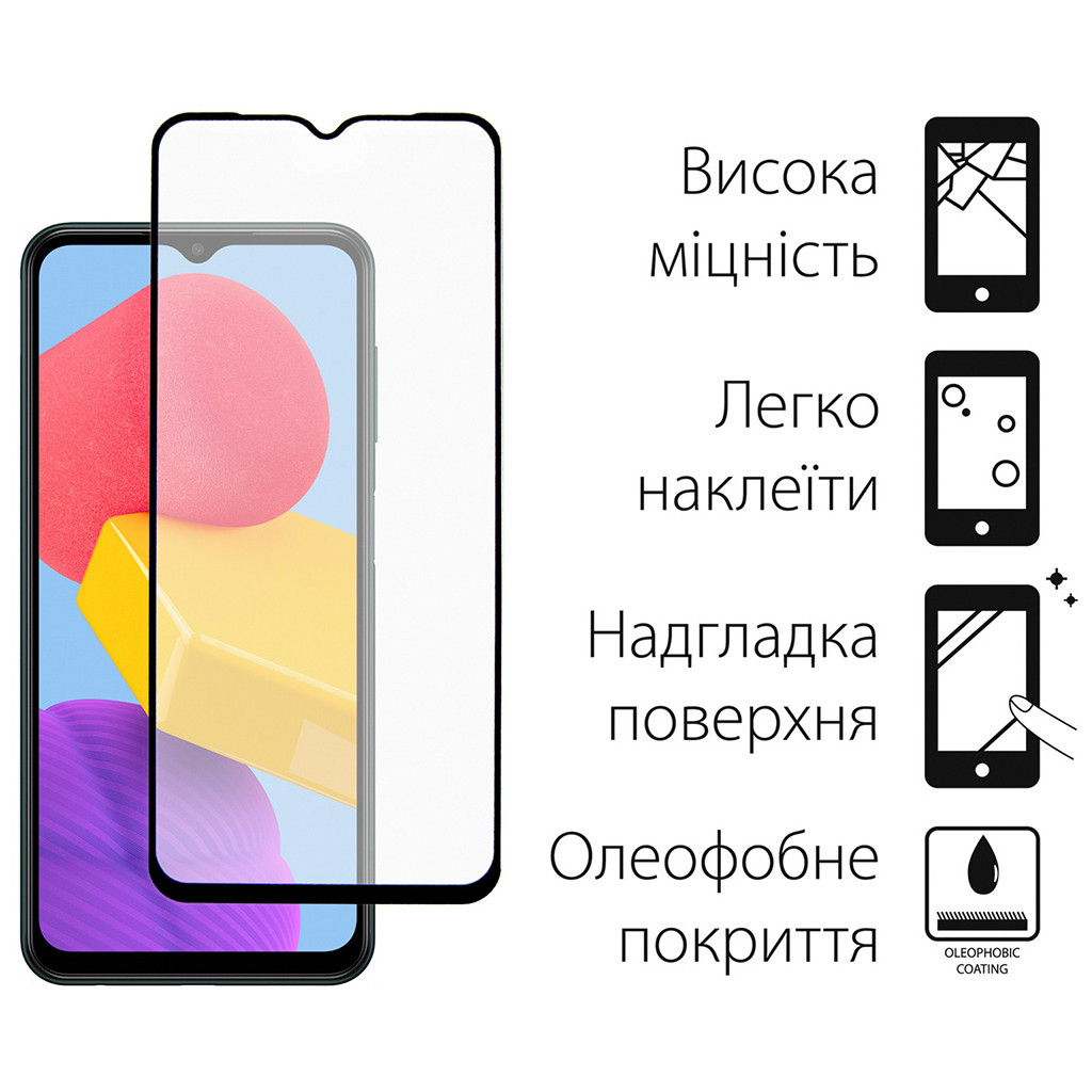 Скло захисне Dengos Full Glue Samsung Galaxy M13 (black) (TGFG-229) - зображення 3
