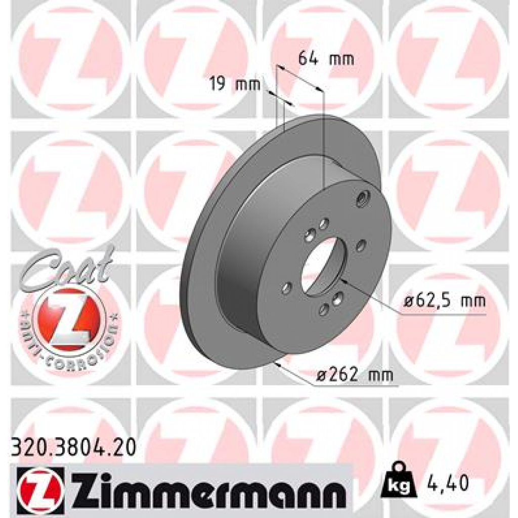 Гальмівний диск ZIMMERMANN 320.3804.20 - зображення 1