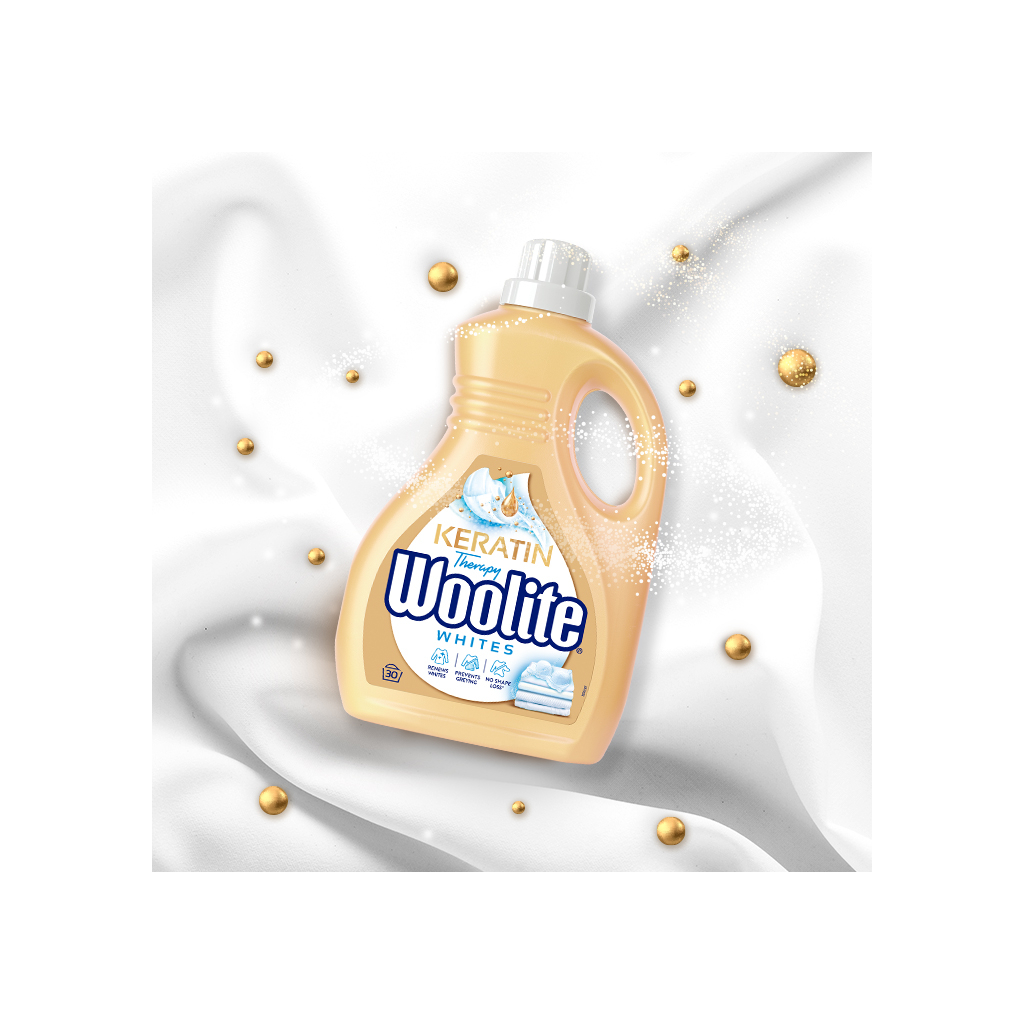 Гель для прання Woolite Для світлих та білих тканин З кератином 1.8 л (5908252004553) - зображення 3