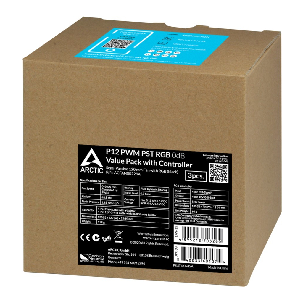 Кулер до корпусу Arctic P12 PWM PST RGB (ACFAN00229A) - зображення 4