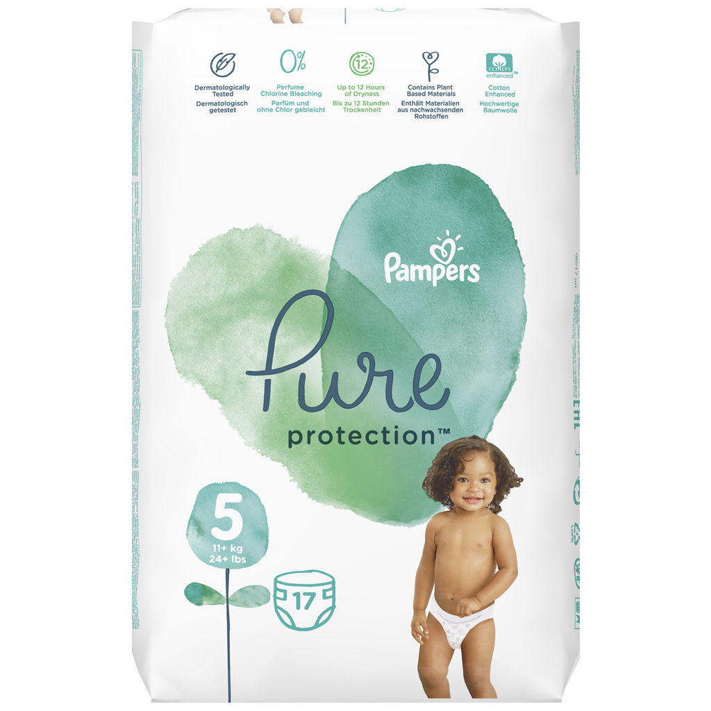 Підгузки Pampers Pure Protection Розмір 5 Junior 11-16 кг 17 шт. (8001841023335) - зображення 2
