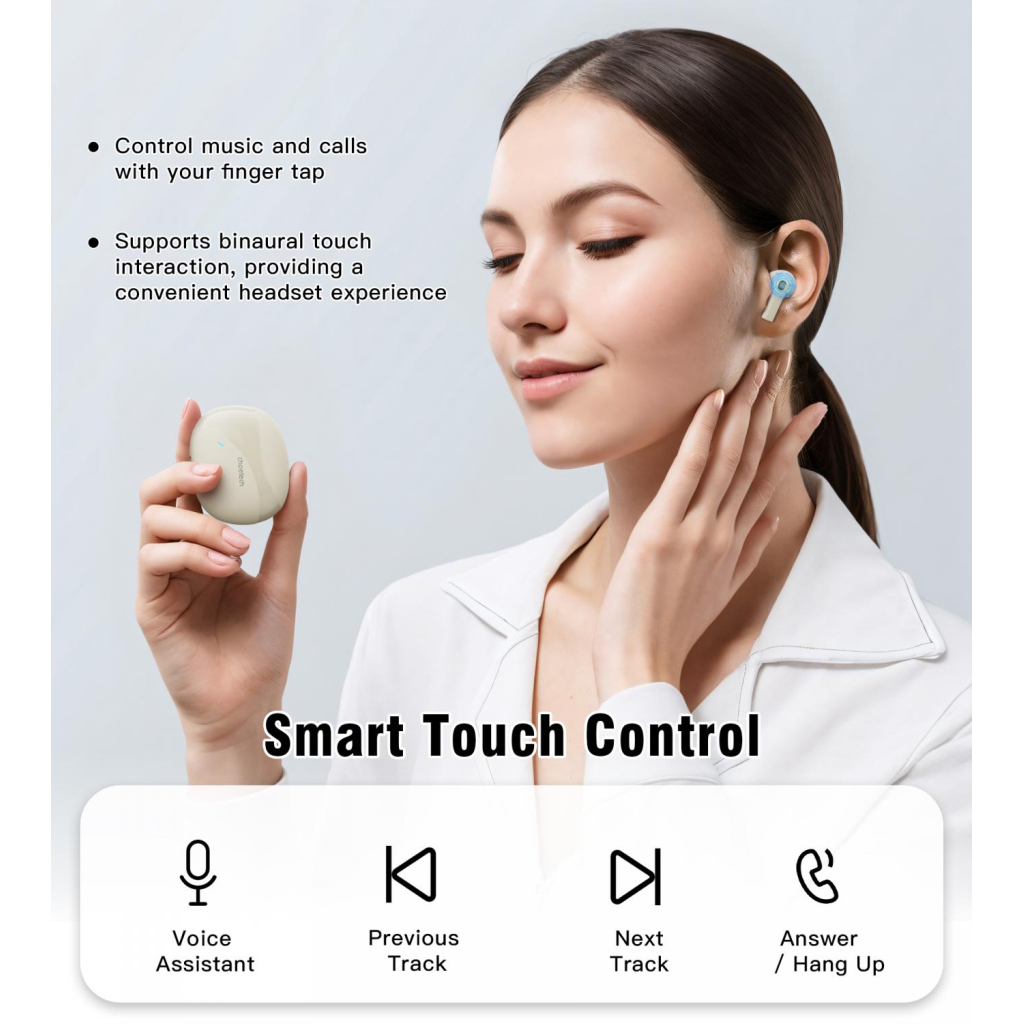 Навушники Choetech TWS Oval Beige (BH-T24-SK) - зображення 4
