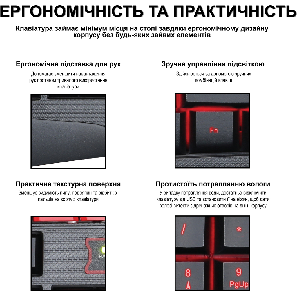 Клавіатура Piko KX5 USB Black (1283126489600) - зображення 3