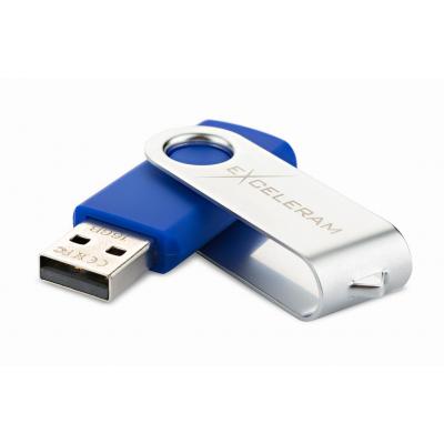 USB флеш накопичувач eXceleram 8GB P1 Series Silver/Blue USB 2.0 (EXP1U2SIBL08) - зображення 2