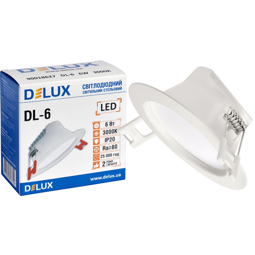 Світильник Delux DL-6 3000К 6Вт 480лм 230В D100мм (90018627) - зображення 3