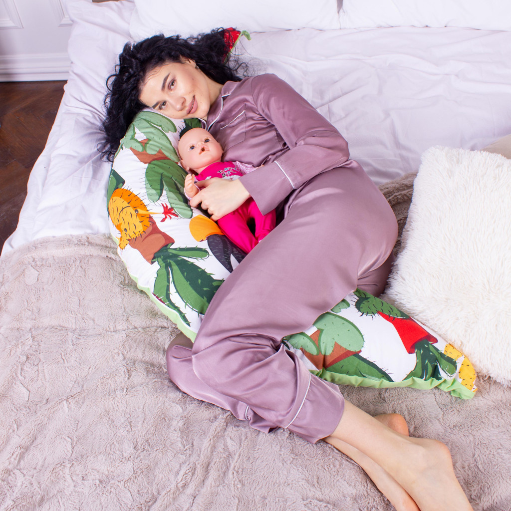 Подушка MirSon для вагітних та годування №8312 Print Line 17-0002 Cecilio Бязь 30х170х20 см (2200006200376) - зображення 4