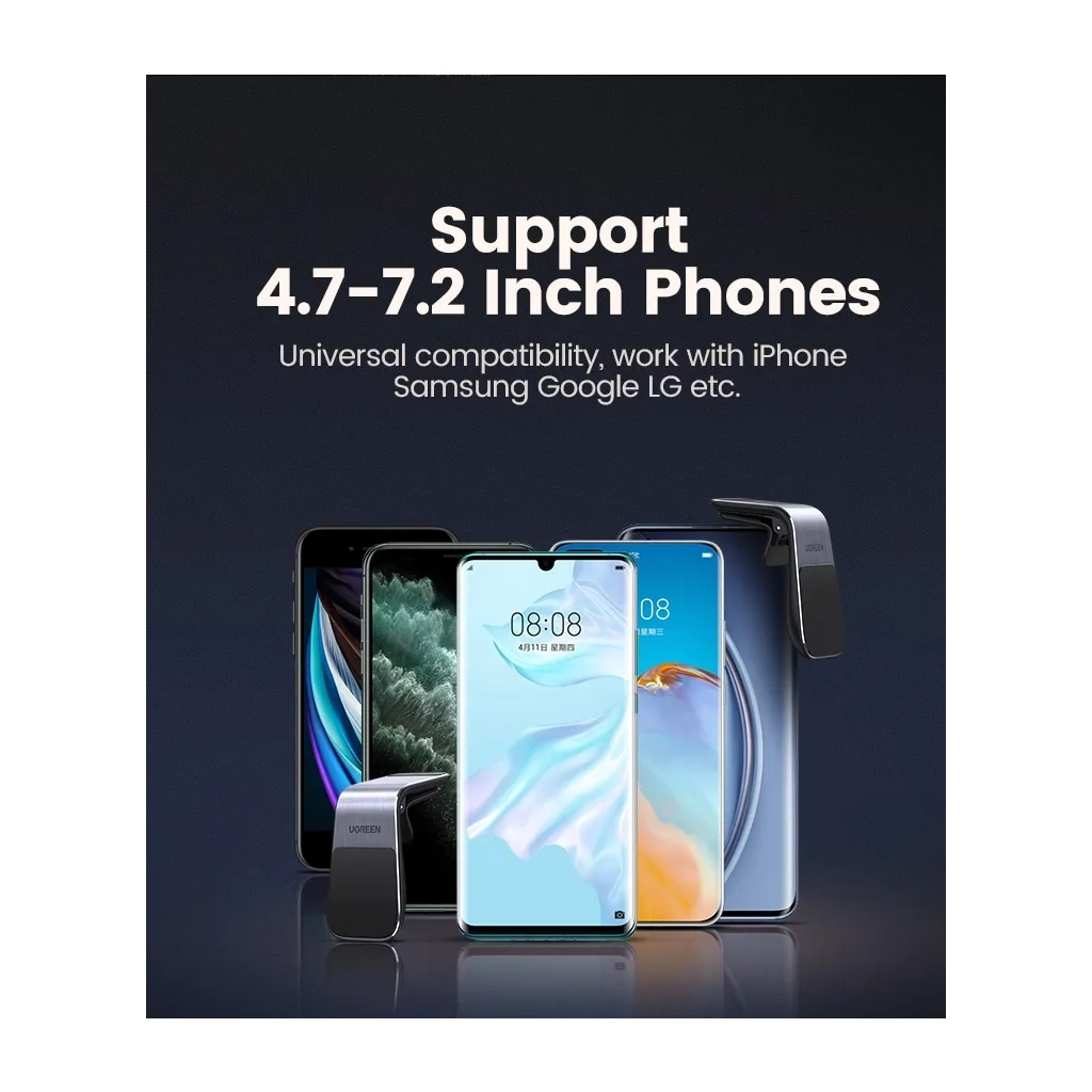 Універсальний автотримач Ugreen LP290 Waterfall-Shaped Magnetic Phone Holder Black (80712B) - зображення 7