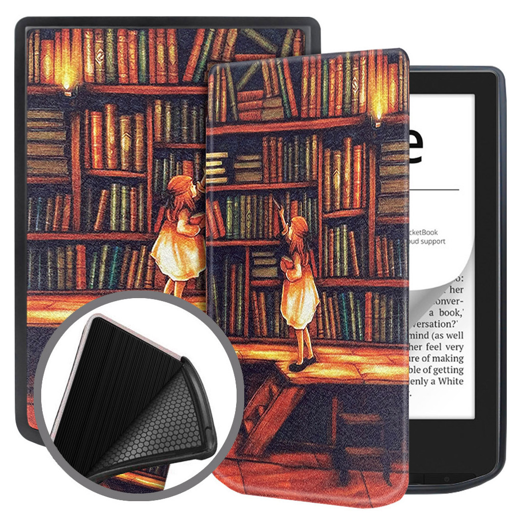 Чохол до електронної книги BeCover Smart Case PocketBook 629 Verse / 634 Verse Pro 6" Library Girl (710975) - зображення 2