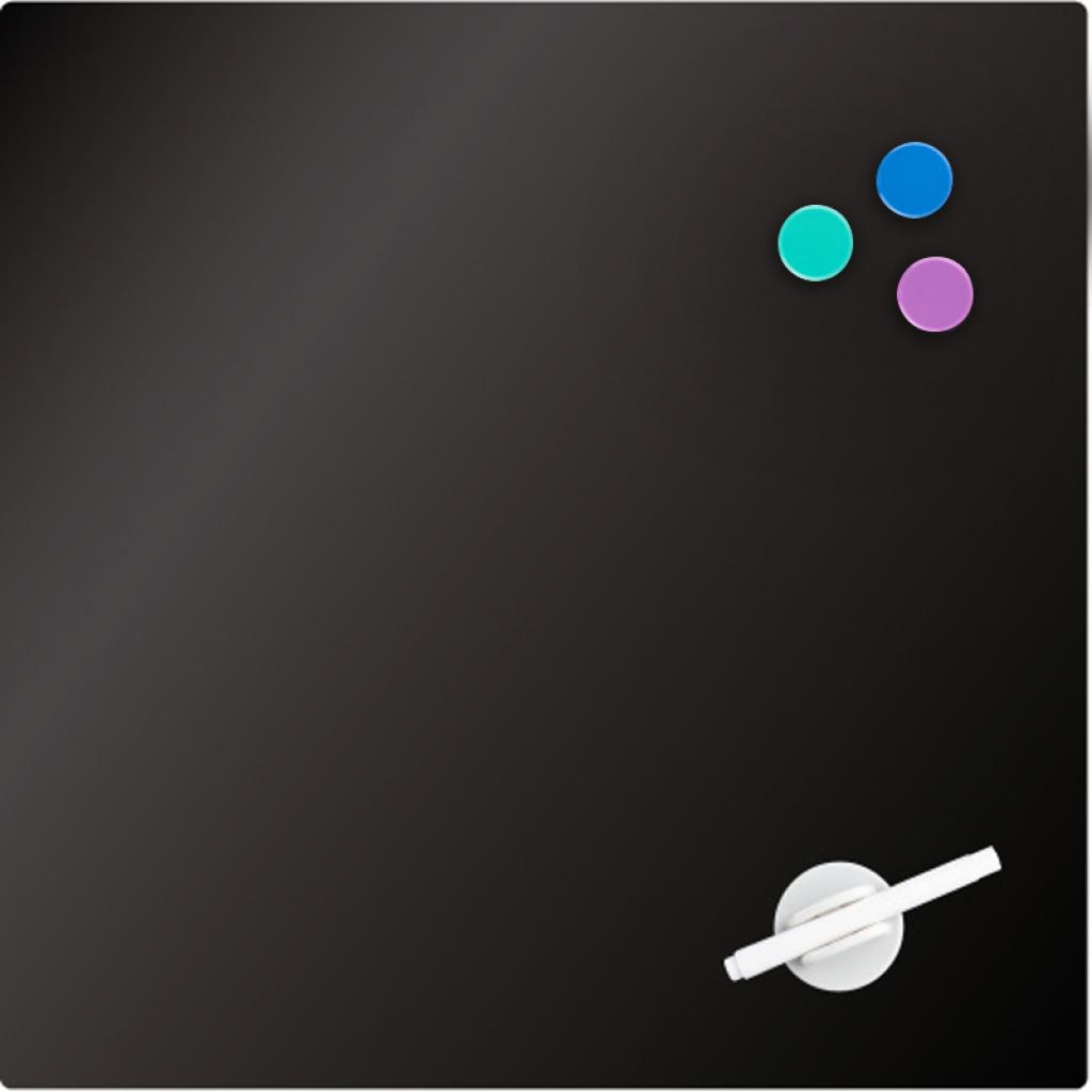 Офісна дошка Axent скляна магнітно-маркерна 45х45 см, чорна (9614-01-А) - зображення 1