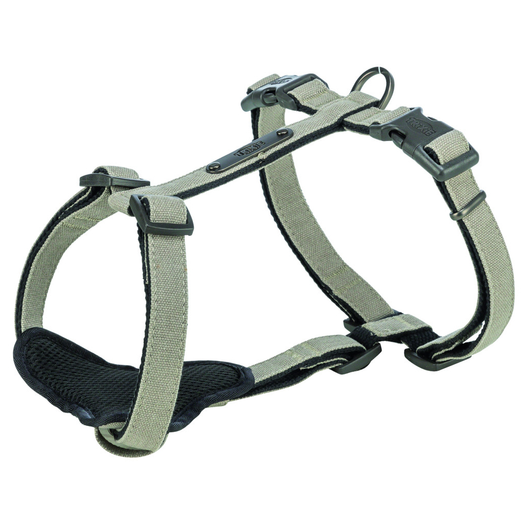 Шлея для собак Trixie CityStyle H-harness Бавовна M–L 52–75 см 20 мм Світло-сіра (4053032682658) - зображення 1