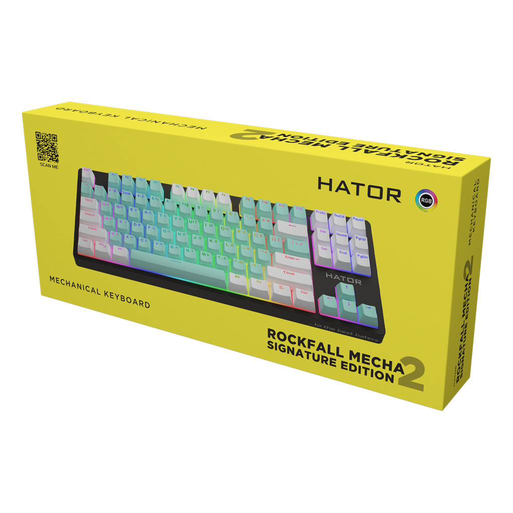 Клавіатура Hator Rockfall 2 Mecha Signature Edition USB Black/Mint/White (HTK-520-BMW) - зображення 6