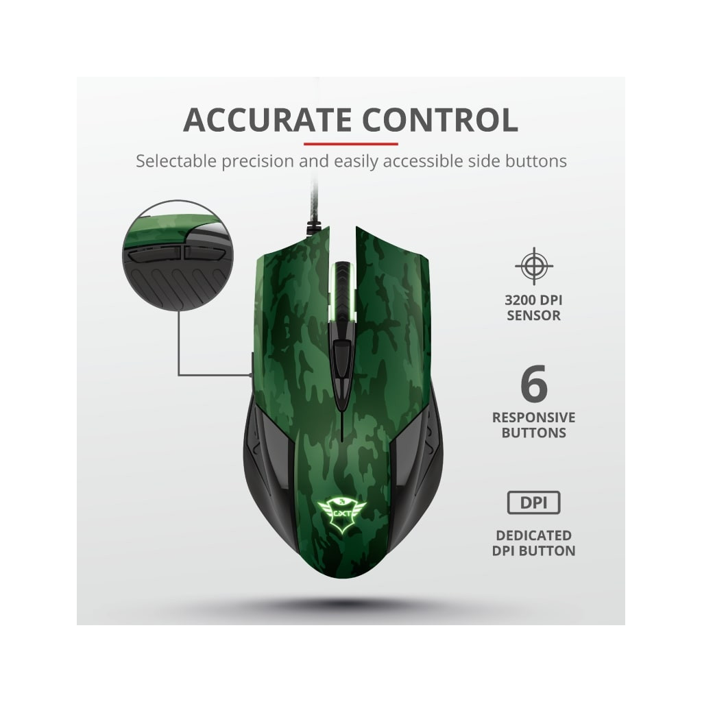 Мишка Trust GXT 781 Rixa Camo Mouse & Pad USB Camouflage (23611) - зображення 9