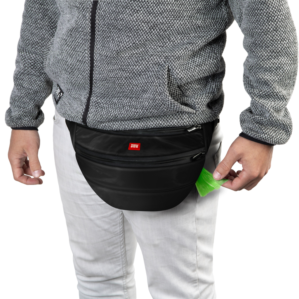 Поясна сумка-бананка для собак WAUDOG Family 33х17х10 см чорна (56891) - зображення 5