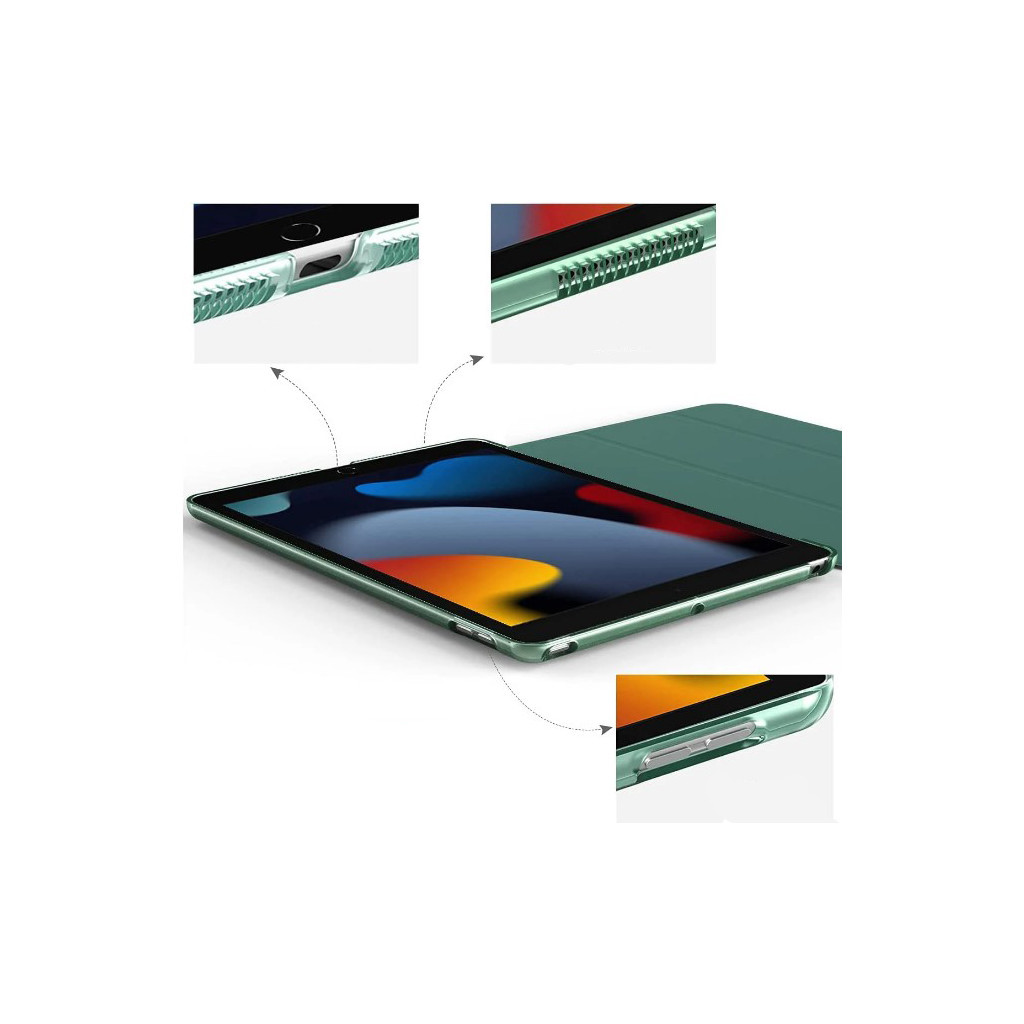 Чохол до планшета BeCover Tri Fold Hard Apple iPad 10.2 2019/2020/2021 Dark Green (709656) - зображення 5