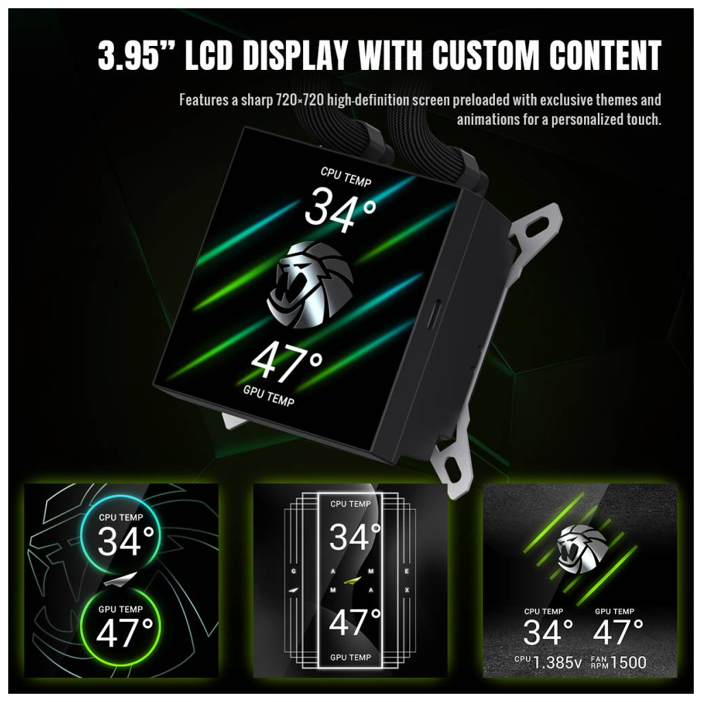 Система рідинного охолодження Gamemax GLACIER 240 LCD BK - зображення 10