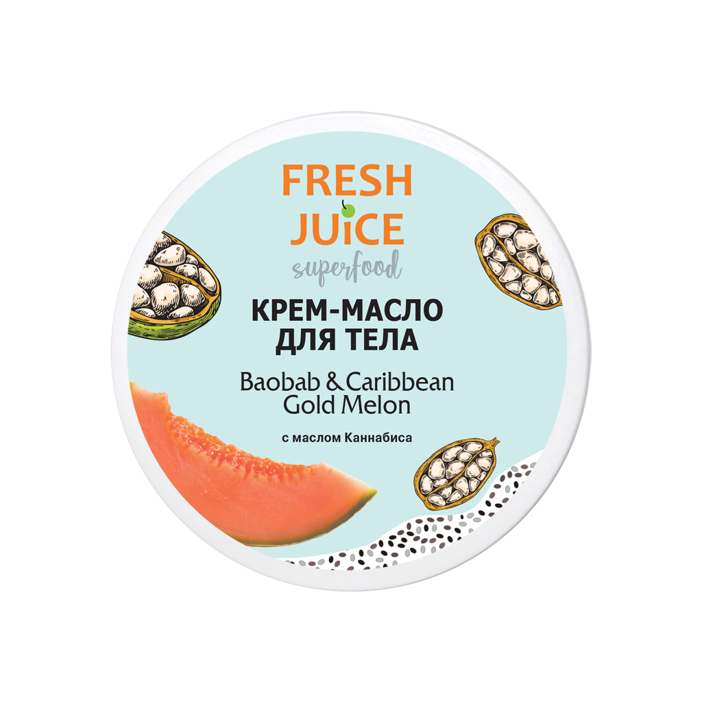 Крем для тіла Fresh Juice Superfood Baobab & Caribbean Gold Melon 225 мл (4823015942327) - зображення 1