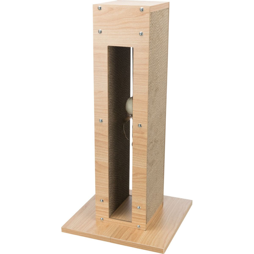 Дряпка (кігтеточка) для котів Trixie з іграшкою на мотузці 62 см світло-коричнева (4011905480220) - зображення 4