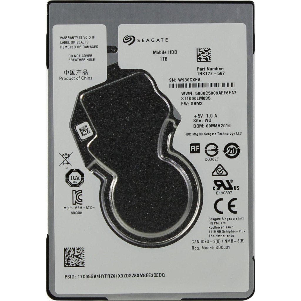 Жорсткий диск для ноутбука 2.5" 1TB Seagate (# ST1000LM035-FR #) - зображення 1