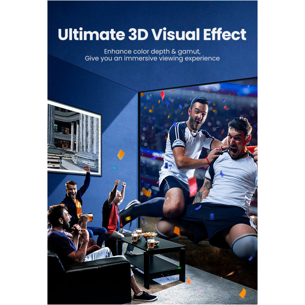 Кабель мультимедійний HDMI M to HDMI M 1.5m braided HD140 black UGREEN (80402) - зображення 3