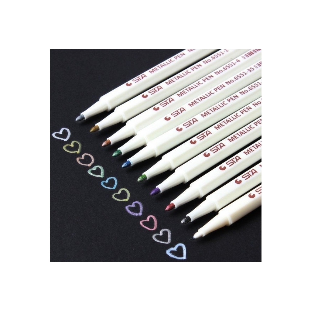 Художній маркер STA Маркер художній Paint STA 6551 1 мм, металік фіолетовий (STA6551-M06) - зображення 2
