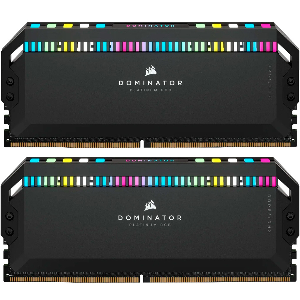 Модуль пам'яті для комп'ютера DDR5 32GB (2x16GB) 6000 MHz Dominator Platinum RGB Black Corsair (CMT32GX5M2B6000C30) - зображення 1
