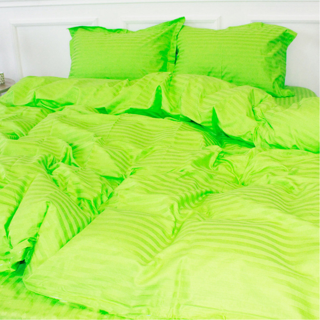 Постільна білизна MirSon Satin Stripe 30-0016 Light Green 110х140 Дитяча (2200005246252) - зображення 2