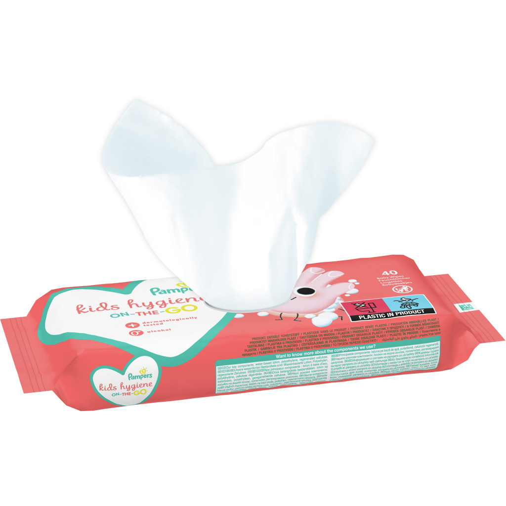 Дитячі вологі серветки Pampers Kids Hygiene On-the-go 12х40 шт. (8006540222324) - зображення 4