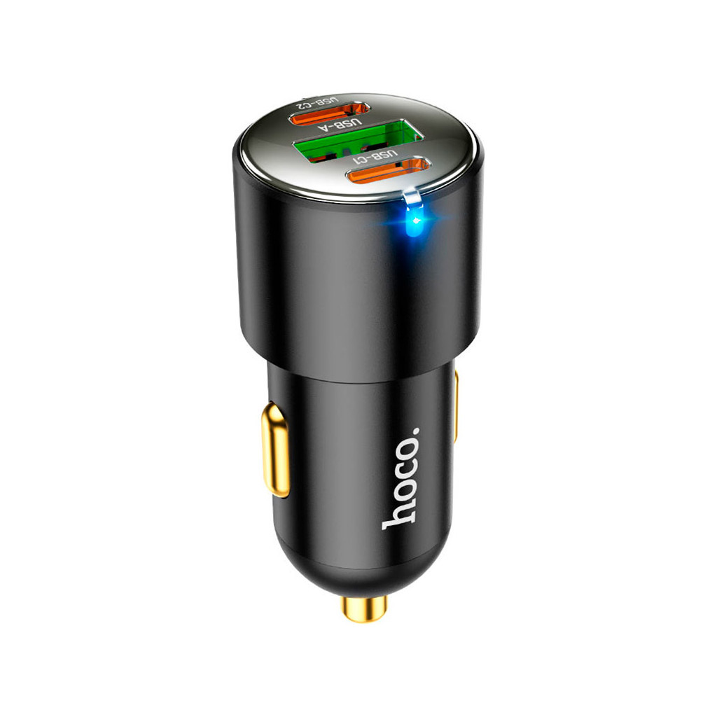 Зарядний пристрій HOCO NZ6 2xType-C, USB-A Black (6931474765185) - зображення 2