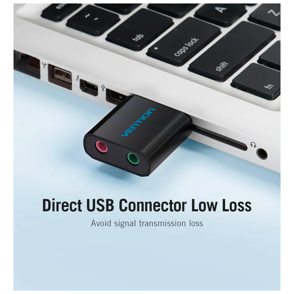 Звукова плата Vention Audio USB 2х3,5mm jack Metal (VAB-S17-B) - изображение 7