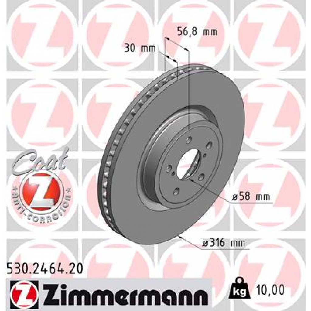 Гальмівний диск ZIMMERMANN 530.2464.20 - зображення 1
