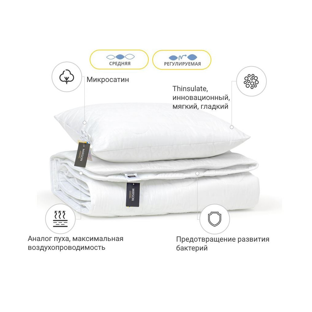 Ковдра MirSon Набір 3M Thinsulate Всесезонний №1663 Eco Light White Ковдра (2200002657273) - зображення 2