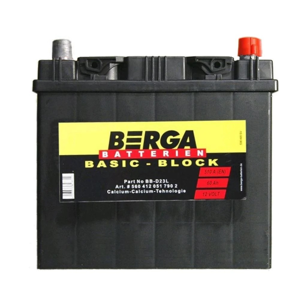 Акумулятор автомобільний Berga Basicblock 60Ah ASIA Ев (-/+) (510EN) (5604120517902) - зображення 1