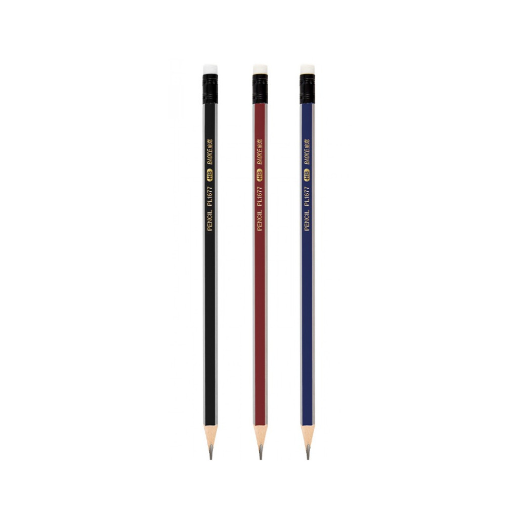 Олівець графітний Baoke НВ, з гумкою, триграний (PENCIL-BAO-PL1677) - зображення 1