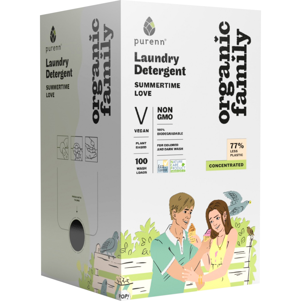 Гель для прання Purenn Organic Family Summertime Love для кольорових та темних речей з Календулою 3 л (4751024880852) - зображення 1